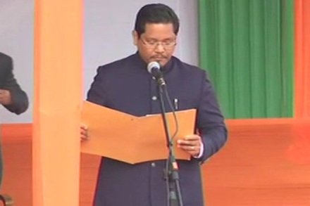 Meghalaya swearing-in, Meghalaya swearing-in live, Meghalaya cm swearing-in live, Meghalaya CM, Meghalaya government, new cm of meghalaya, conrad sangma, meghalaya, conrad sangma wife, pa sangma, north east elections 2018, congress ruling states in india, latest news in meghalaya, mukul sangma, meghalaya, meghalaya election, meghalaya result, meghalaya election result, election result, tripura