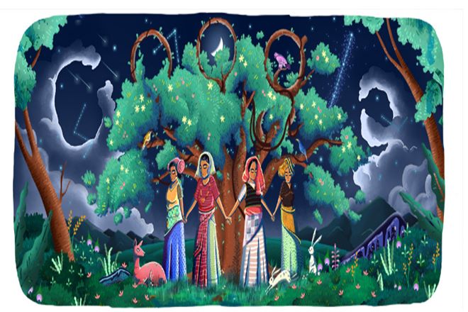 chipko movement, chipko movement google doodle, chipko movement date, chipko movement history, India chipko movement