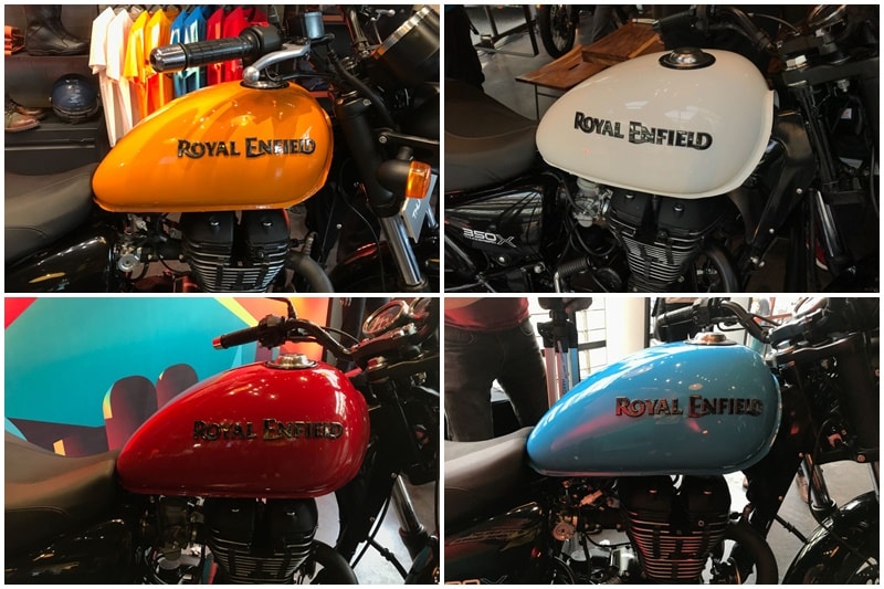 Some features on board the new Royal Enfield Thunderbird X twins set them apart from not only the standard Thunderbird, but also other RE bikes. First being the colour options. While we saw candy coloured Royal Enfield Classic motorcycles, but the paint job on the Thunderbird X is even brighter and peppier. There are four colour options available for both Thunderbird 350X and 500X combined, namely Drifter Blue, Getaway Orange, Roving Red and Whimsical White.
