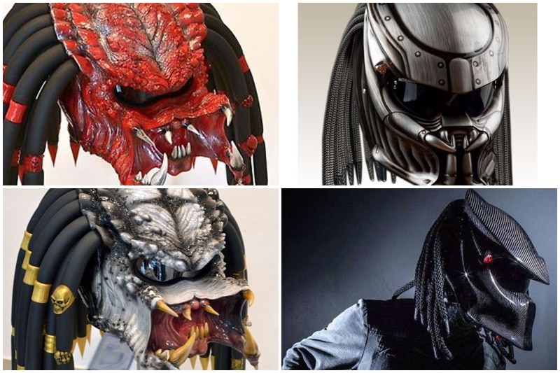 Here comes the real deal, why we thought of listing weird helmets to begin with, the kind that will send screaming running to their mums – Predator. If you've seen the film Predator, you are bound to be a fan of the alien in the movie. He may not have the perfect sculpted face, but that's what you're looking for. (Image: eBay)
