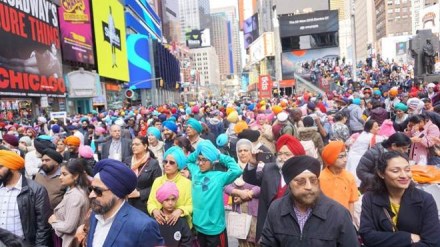 A Sikh organisation here created a world record by tying thousands of turbans within a few hours as members of the community commemorated the annual Turban Day at the iconic Times Square. (File Photo)