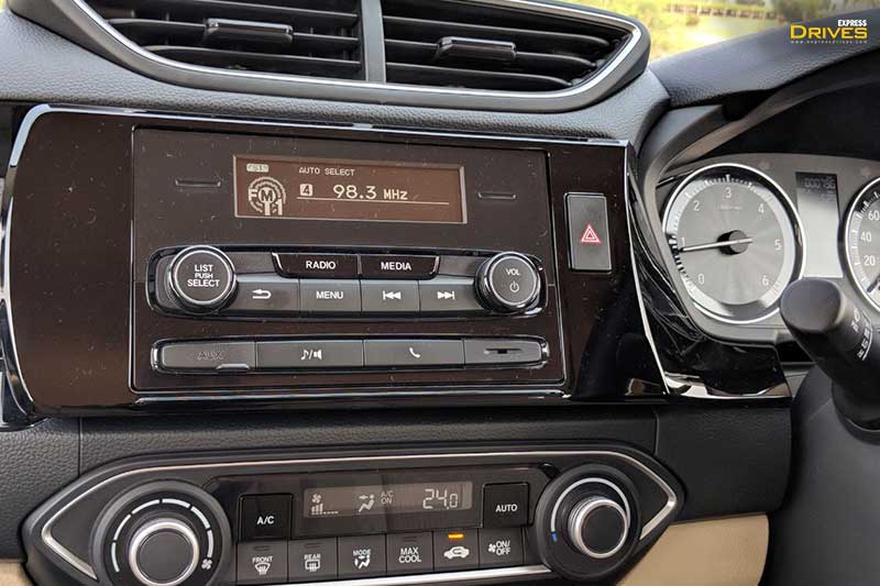The CVT variants of the new 2018 Honda Amaze do not feature Digipad 2.0 infotainment system and cruise control and hence, the said features are limited to the manual variants only.