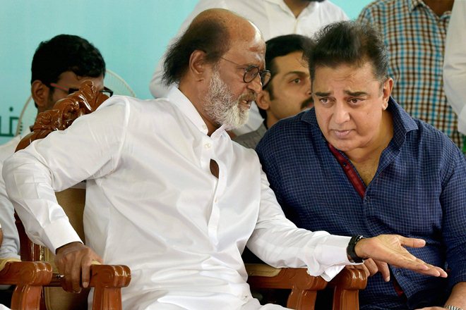 Tamil superstar Rajinikanth, actors Kamal Hassan and Vijay, along with other actors and film personalities, participated in a silent protest. (File Photo)