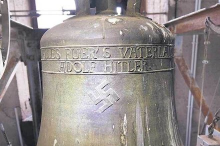 Swastika removed from church bell, Lutheran church, germany, Adolf Hitler, Hitler bell, Nazi symbol, Hannover, World War II Swastika removed from church bell, Lutheran church, germany, Adolf Hitler, Hitler bell, Nazi symbol, Hannover, World War II