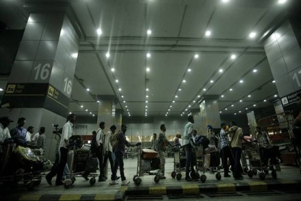 A British national has been apprehended at the Delhi airport here for allegedly using a fake ticket to enter the terminal area, official sources said today.