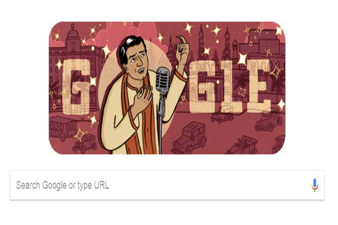 kl saigal, google, google doodle, google doodle on kl saigal