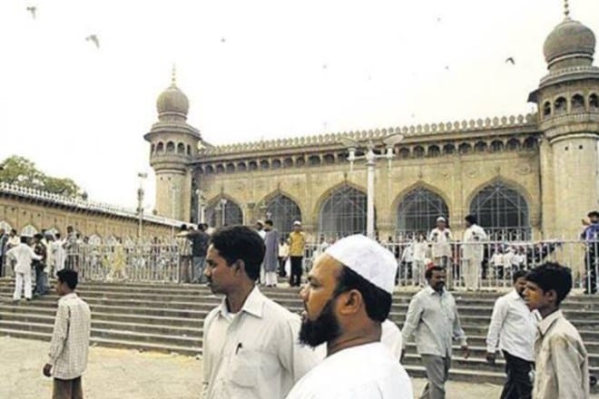 The Mecca Masjid: the site of the blast. (Express photo: Raaj Dayal)