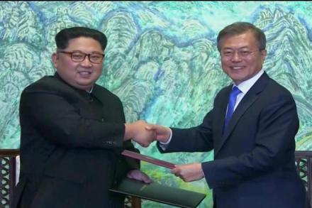 North Korea, south korea, Kim Jong Un, Moon Jae in, Pyongyang, Panmunjom Declaration, korean peninsula. korean war, US, donald trump