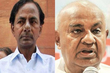 Third Front, Third Front 2019, lok sabha polls 2019, lok sabha elections, lok sabha elections 2019, K Chandrasekhar Rao, KCR, hd deve gowda, deve gowda, karnataka, telangana, mamata banerjee