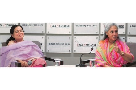 Jaya Bachchan in conversation with national features editor Devyani Onial in the The Indian Express newsroom