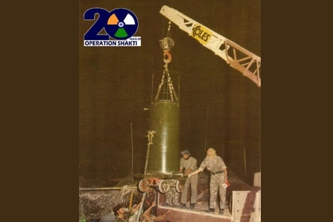 Official from the BARC, DRDO and Indian Army ready the store before lowering in May 1998. (Source: MoD Twitter) Official from the BARC, DRDO and Indian Army ready the store before lowering in May 1998. (Source: MoD Twitter)