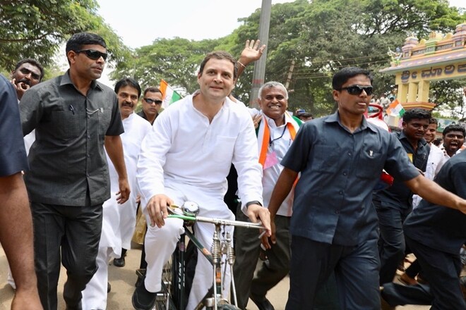 Rahul Gandhi, Congress, Rahul Gandhi bullock cart, Rahul Gandhi bicycle, Rahul Gandhi road show, Rahul Gandhi road show in Kolar, BJP, Narendra Modi, Karnataka Assembly election 2018, Karnataka election 2018, Karnataka Assembly election, Assembly election 2018, Election 2018, Assembly election Karnataka, Karnataka election, Election in Karnataka