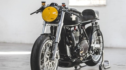Modified Triumph Thruxton R looks from 1950s but can do Blitzkrieg on a race track