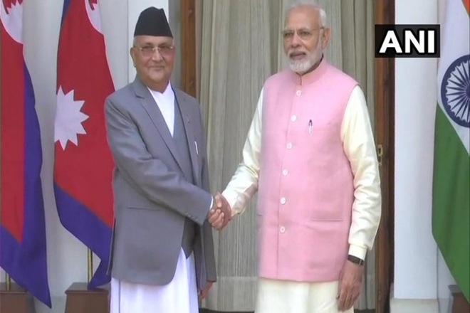 Prime Minister Modi and Prime Minister KP Oli launched the Ramayan Circuit Bus Route service this morning in Janakpur. (Source: ANI) Prime Minister Modi and Prime Minister KP Oli launched the Ramayan Circuit Bus Route service this morning in Janakpur. (Source: ANI)