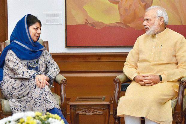 Jammu & Kashmir CM with PM Narendra Modi (PTI)