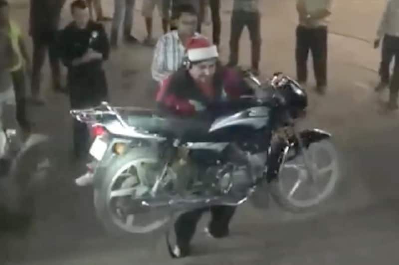 Heaviest motorcycle carried up and down a staircase: Hard to imagine how did someone come up with this world record attempt, but Montystar Agarawal did. On June 21, 2014, he carried a 110 kg bike up and down eight stairs. Until someone does the same with an Indian Roadmaster, Montystar's stays safe.
