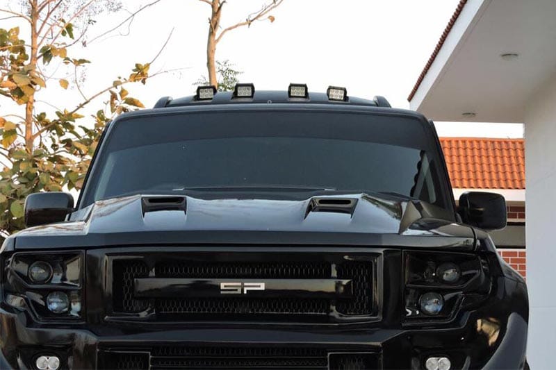 By the looks of it, the modified Mahindra Scorpio by SP Design Studio will remind you of the cars used by American secret service agents. It is tall, strong and combines the look of an SUV and a pick-up vehicle.