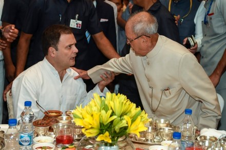 Former president Pranab Mukherjee during the Iftar party hosted by Congress President Rahul Gandhi, in New Delhi on Wednesday. (PTI Photo) Former president Pranab Mukherjee during the Iftar party hosted by Congress President Rahul Gandhi, in New Delhi on Wednesday. (PTI Photo)