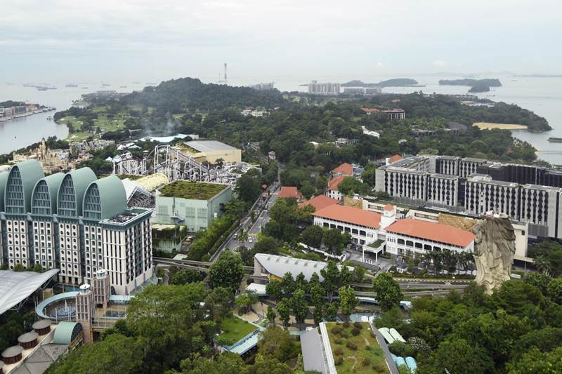 Singapore has designated a special event area of the Sentosa island tourist resort for the historic summit. The aerial shot shows Sentosa Island in Singapore which will host the crucial meet. (AP Photo)