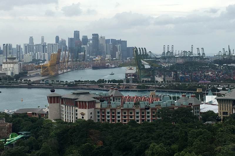 In this photo, Sentosa Island and the causeway connecting it to the mainland. (AP Photo)