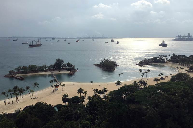 Ships are anchored off Sentosa Island in Singapore. The wealthy city-state had declared a central region that is home to its foreign ministry, the U.S. embassy and several hotels, as a special zone from June 10 to 14. In its online gazette, the Singapore government amended the area to include Sentosa and an area of the sea stretching more than 1 km (0.6 mile) off its southwestern shore. (AP Photo)