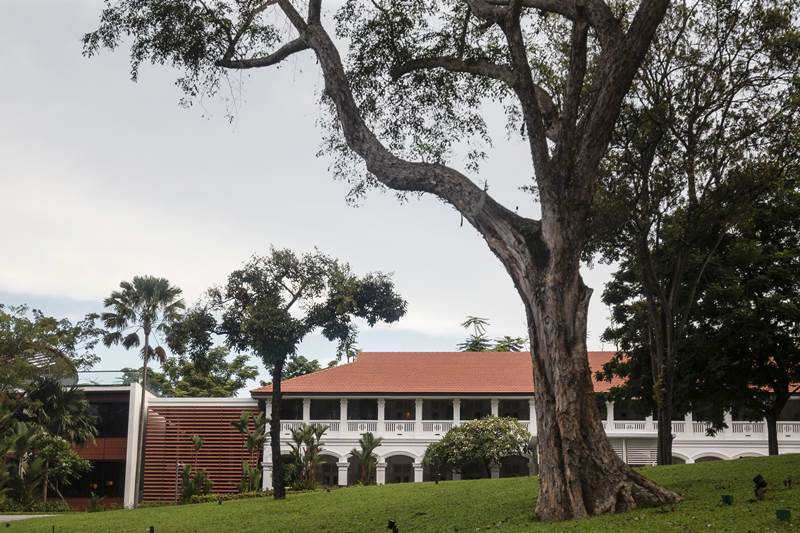 The Capella Hotel sits in a green landscape. The summit would start on the morning of June 12, according to reports (AP Photo)