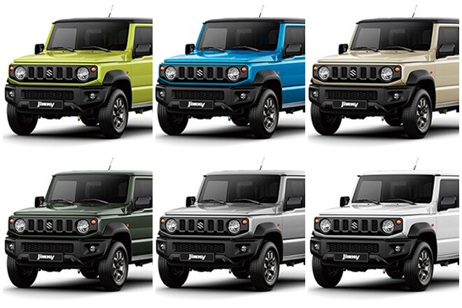 New Suzuki Jimny will come in eight colour options. Pictured here are Kinetic Yellow, Brisk Blue Metallic, Chiffon Ivory Metallic, Jungle Green, Silky Silver Metallic and Superior White. Besides these, it will also be available in Bluish Black Pearl 3 and Medium Gray. There is so far no word on whether the Jimny will make its way to India, but if it does, it will be a viable replacement for Maruti Gypsy.