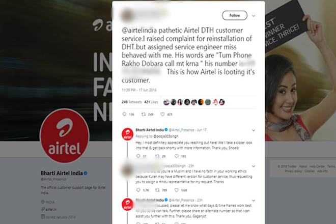 Airtel claimed that it wasn't a case of them saying yes to whatever the customer's demand was. (Source: Twitter)