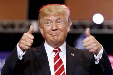 In a speech on Friday at the White House, Trump started off by saying "the economy is indeed doing well". (AP)
