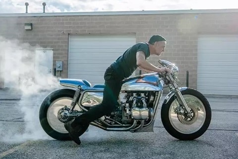 1979 Honda Gold Wing custom built into chrome-covered roadster with four-cylinder boxer engine