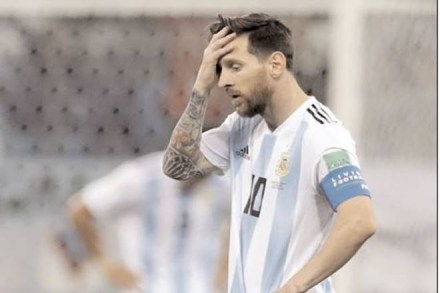 Lionel Messi’s gesture felt like he was suffering from a headache. (PTI)