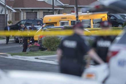 Two girls were wounded and rushed to a Toronto hospital after a playground shooting. (RICK MADONIK / TORONTO STAR)