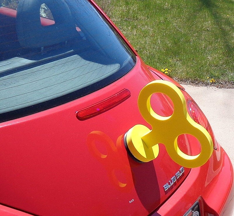 Wind up key: About Rs 1000 can get you a fake foam wind up key to stick on the boot of your car. The only people you'll impress with these are toddlers. (Image: Amazon)