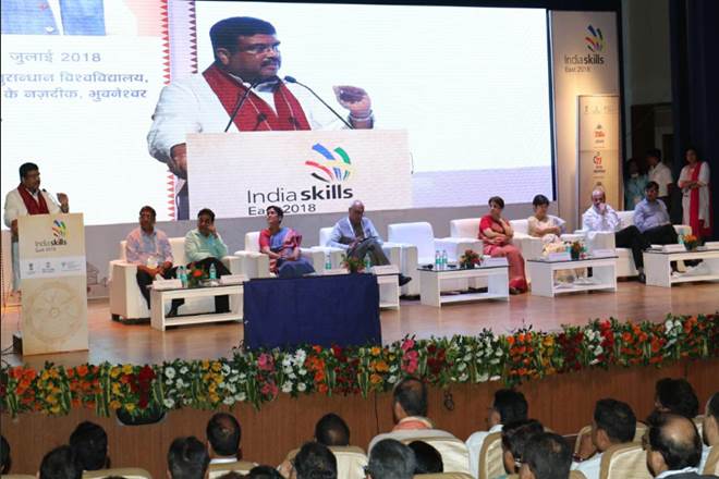 Union Skill Development and Entrepreneurship Minister Dharmendra Pradhan at India Skills Regional Competitions (Eastern Chapter) 2018. 