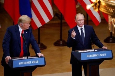 US President Donald Trump today said that he had a very good meeting with his Russian counterpart Vladimir Putin in Helsinki (Image: Reuters)