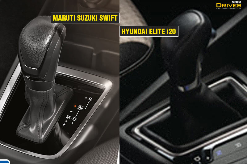 The petrol variants of both the new Swift and 2018 i20 supports AMT and CVT gearboxes respectively. The diesel variants of Swift also gets the optional AMT (AGS) gearbox.