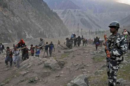 Amarnath Yatra remained suspended for a third consecutive day. (PTI)
