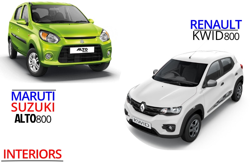 In the entry level space for cars, there have been none that could really match the Maruti 800. The same story continues with its spirit successor the Alto 800, which is among the best selling cars in the country month after month. In recent times, however, Renault's Kwid with its fresh new approach has given the king a run for its money. In this segment, where performance is second to frugality, the interiors of the car are often make or break in terms of a purchase decision for a buyer. Let's take a look at what each of these cars has to offer.