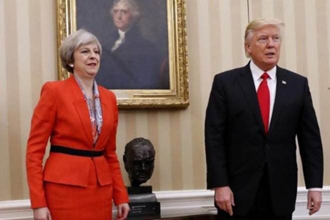 May and Trump will visit a defence site then travel to the prime minister's Chequers country residence for talks followed by a press conference.(AP) May and Trump will visit a defence site then travel to the prime minister's Chequers country residence for talks followed by a press conference.(AP)