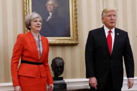 May and Trump will visit a defence site then travel to the prime minister's Chequers country residence for talks followed by a press conference.(AP) May and Trump will visit a defence site then travel to the prime minister's Chequers country residence for talks followed by a press conference.(AP)