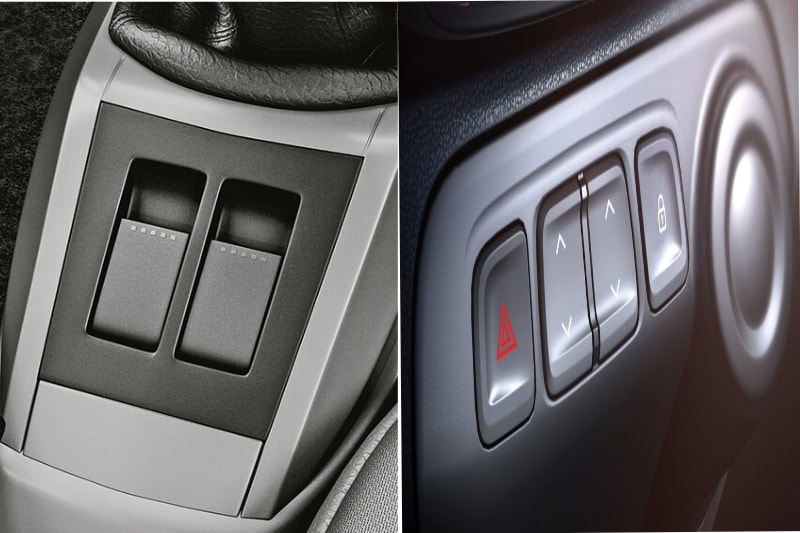 While the Maruti Suzuki Alto 800 gets the option of front power windows only the range topping RXT variant of the Kwid gets power windows on all four windows!
