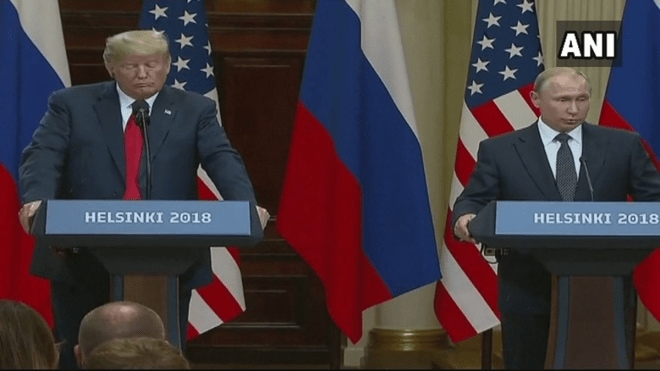 US President Donald Trump declared today that US-Russian relations have turned a corner after a summit with his Russian counterpart Vladimir Putin that he described as "open, direct and deeply productive". (ANI) US President Donald Trump declared today that US-Russian relations have turned a corner after a summit with his Russian counterpart Vladimir Putin that he described as "open, direct and deeply productive". (ANI)