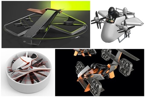 Flying bike designs from Boeing GoFly show how cool flying personal vehicles can be