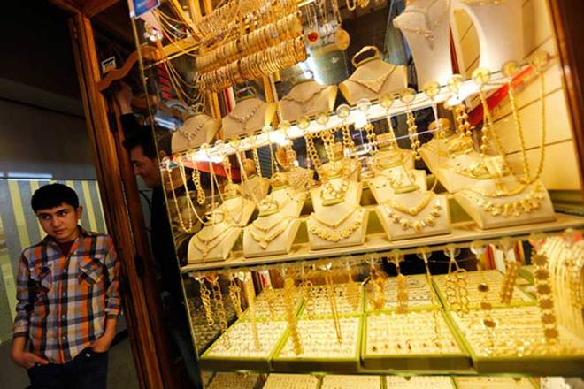 Gold prices tumbled by Rs 290 to Rs 30,340 per 10 grams at the bullion market today. Gold prices tumbled by Rs 290 to Rs 30,340 per 10 grams at the bullion market today.