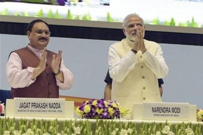 JP Nadda with PM Narendra Modi (NHRR)