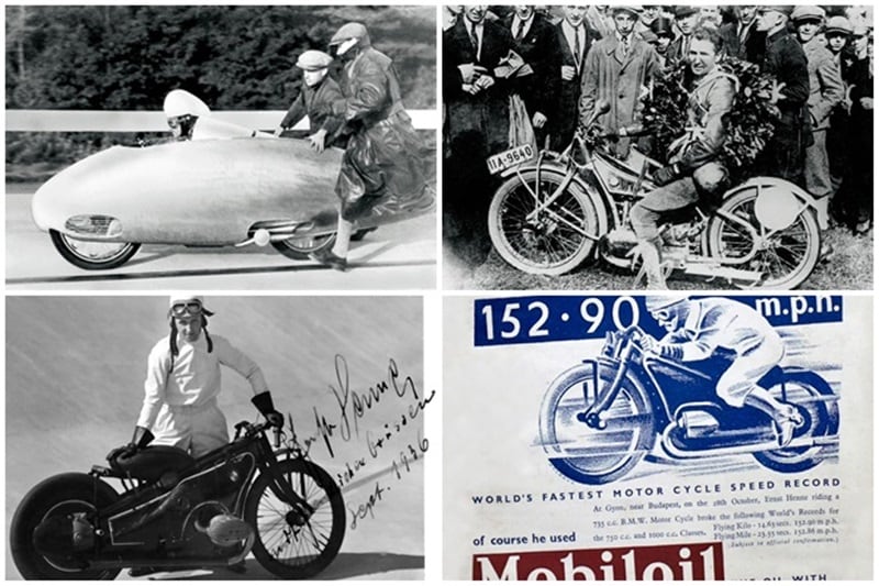 Walker's record broken in 1937, when Ernst Jakob Henne set a record on the A3 motorway in Germany, attaining a top speed of 279.51 km/h on a BMW motorcycle with a streamliner. His record stood for over a decade, largely due to the outbreak of World War II. (Image: Claspgarage)