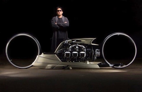 Insane yet artistic TMC Dumont motorcycle has a Rolls-Royce aircraft engine!