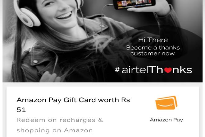 Airtel, Airtel offers, Airtel deals, Airtel discounts, Airtel amazon offer, Airtel amazon pay offer, Airtel amazon gift card offer, Airtel amazon pay offer, Airtel news