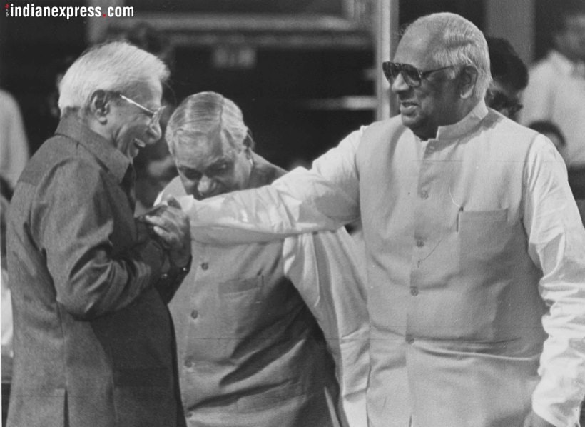 Atal Bihari Vajpayee delivering the speech in 1996. Atal Bihari Vajpayee delivering the speech in 1996.
