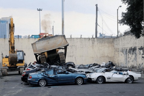 Supercars worth Rs 40 crore including Porsche, Lamborghini crushed under a bulldozer! Here’s why